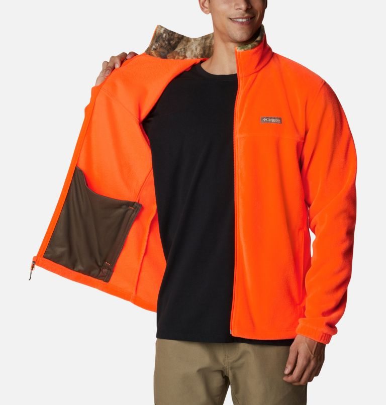 Men's Columbia PHG Fleece Jackets Orange | CA-CCL84