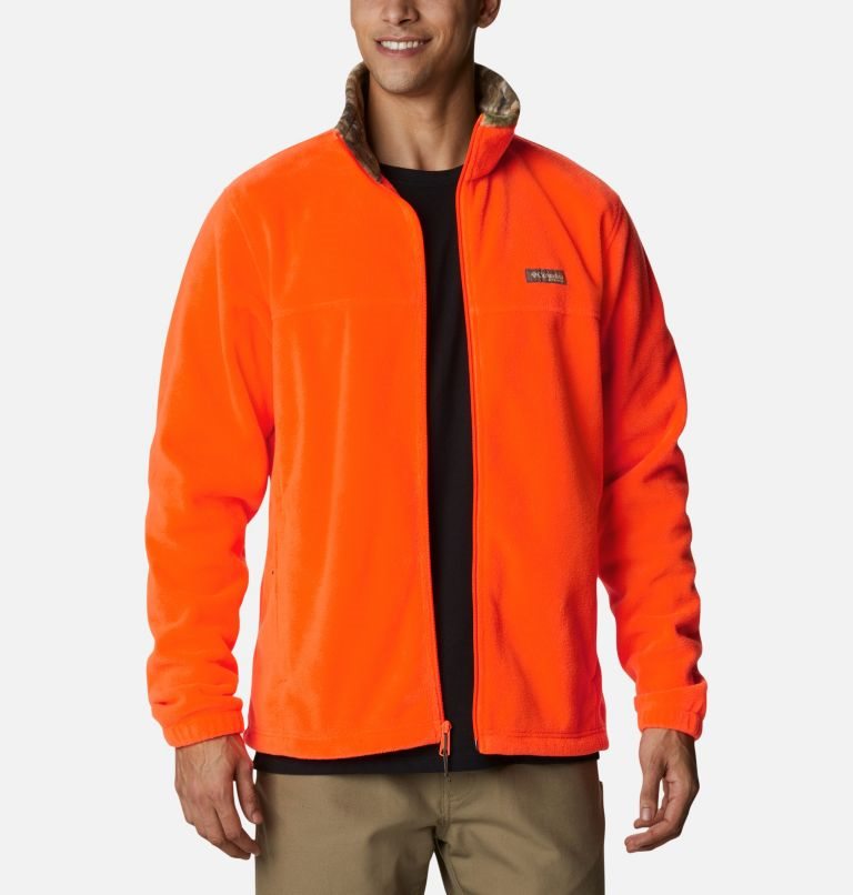 Men\'s Columbia PHG Fleece Jackets Orange | CA-CCL84