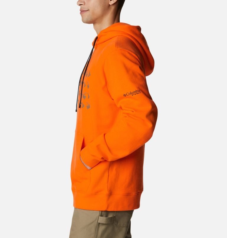 Men's Columbia PHG Game Flag Hoodie Orange | CA-W0C1L