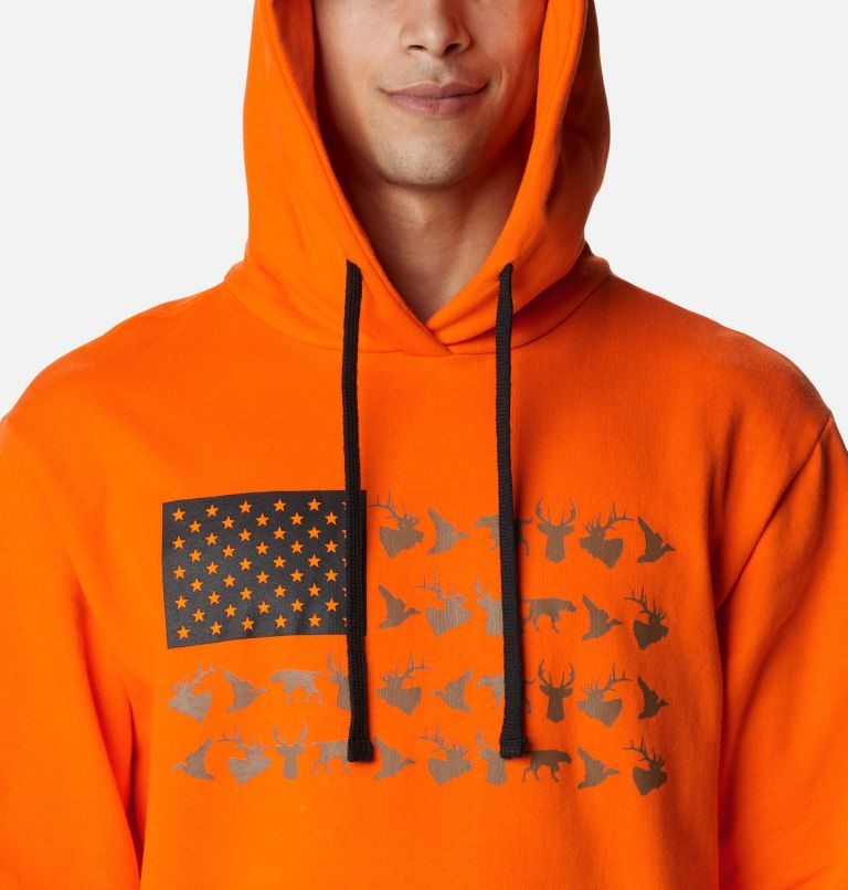 Men's Columbia PHG Game Flag Hoodie Orange | CA-W0C1L