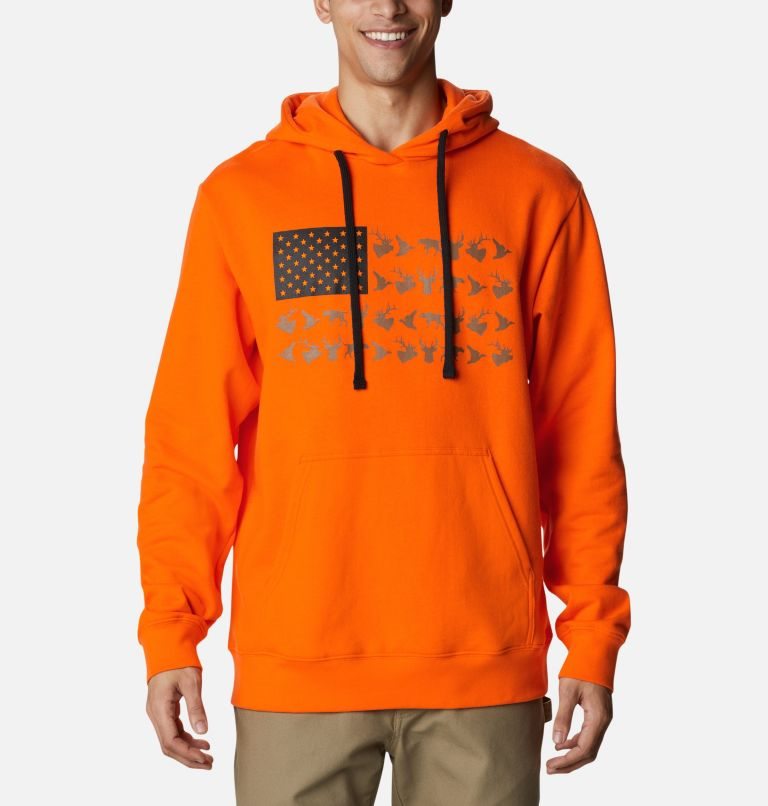 Men\'s Columbia PHG Game Flag Hoodie Orange | CA-W0C1L