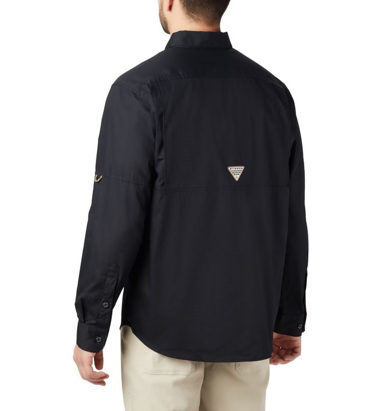 Men's Columbia PHG Sharptail Long Sleeve Shirts Black | CA-B60AL