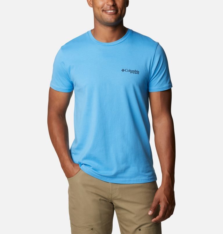 Men's Columbia PHG Willow Graphic T Shirts Blue | CA-J8C10