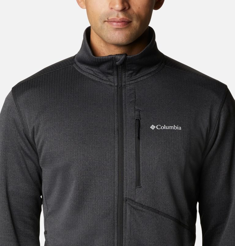 Men's Columbia Park View Full Zip Fleece Jackets Black | CA-J3A4C