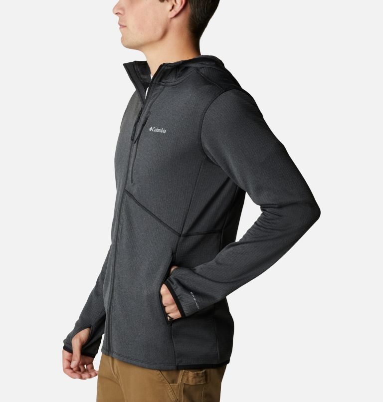 Men's Columbia Park View Full Zip Hoodie Fleece Jackets Black | CA-G4058