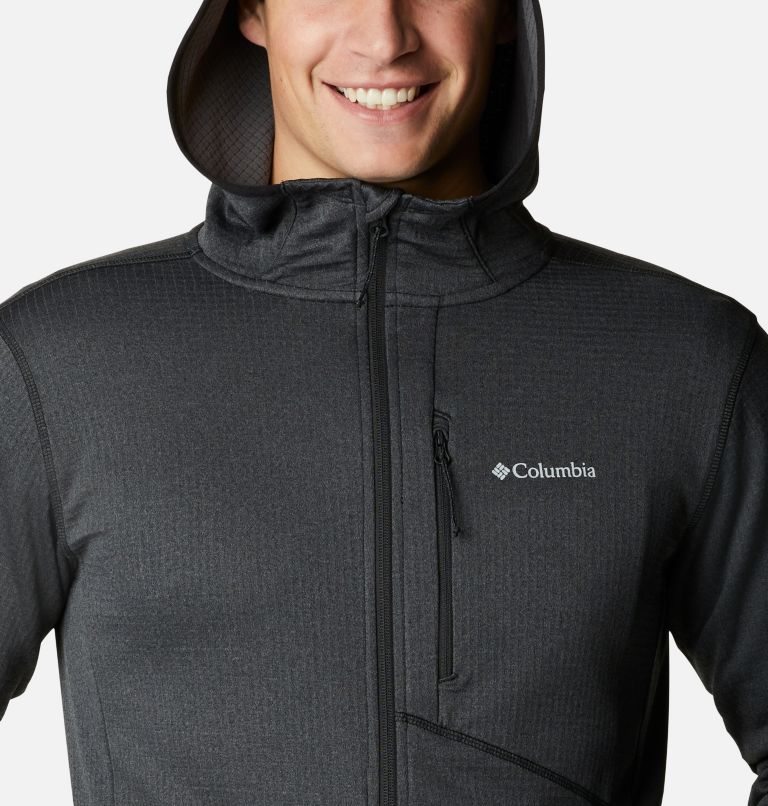 Men's Columbia Park View Full Zip Hoodie Fleece Jackets Black | CA-G4058