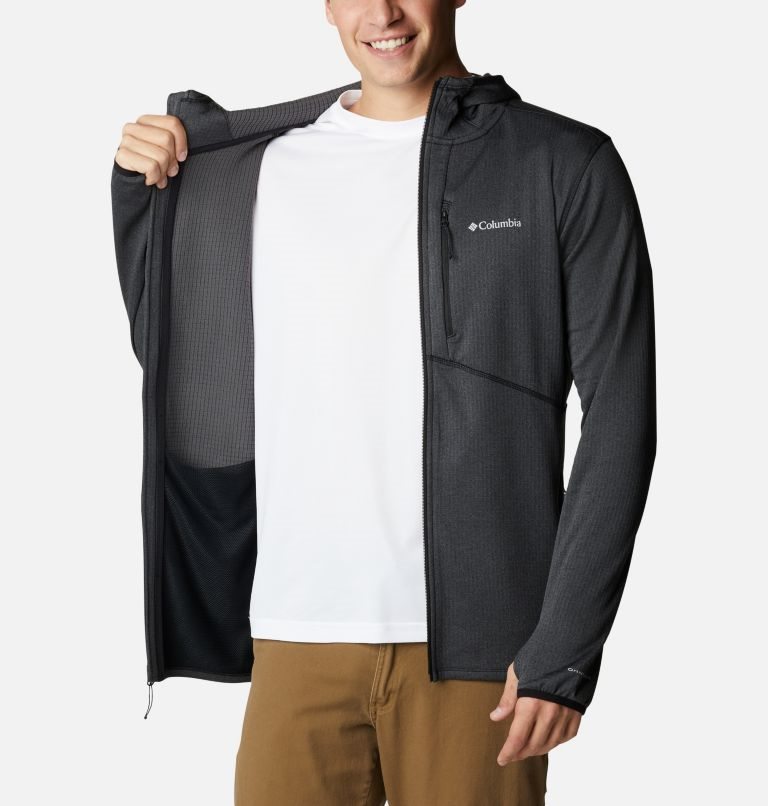 Men's Columbia Park View Full Zip Hoodie Fleece Jackets Black | CA-G4058