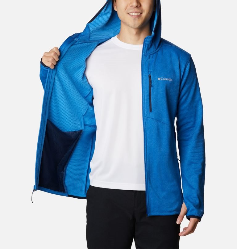 Men's Columbia Park View Full Zip Hoodie Fleece Jackets Blue | CA-L3106