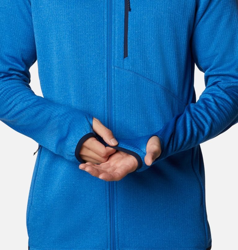 Men's Columbia Park View Full Zip Hoodie Fleece Jackets Blue | CA-L3106