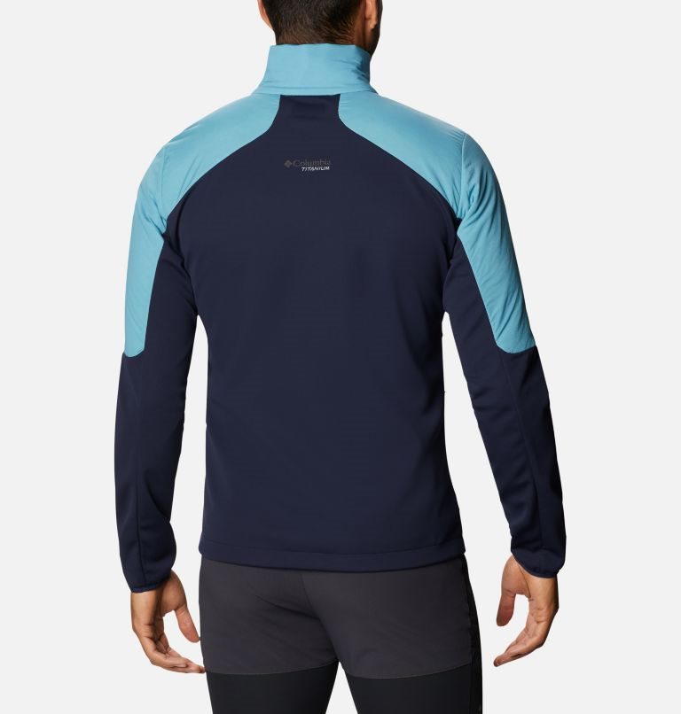 Men's Columbia Peak Pursuit Hybrid Midlayer Jackets Turquoise / Navy | CA-N854A