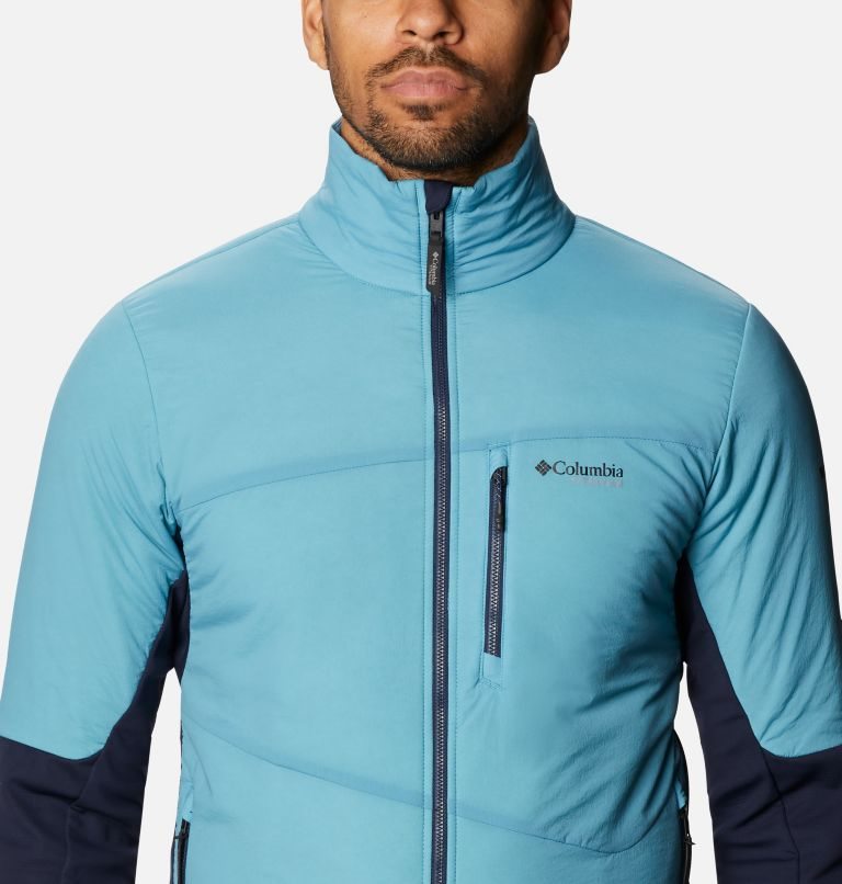 Men's Columbia Peak Pursuit Hybrid Midlayer Jackets Turquoise / Navy | CA-N854A