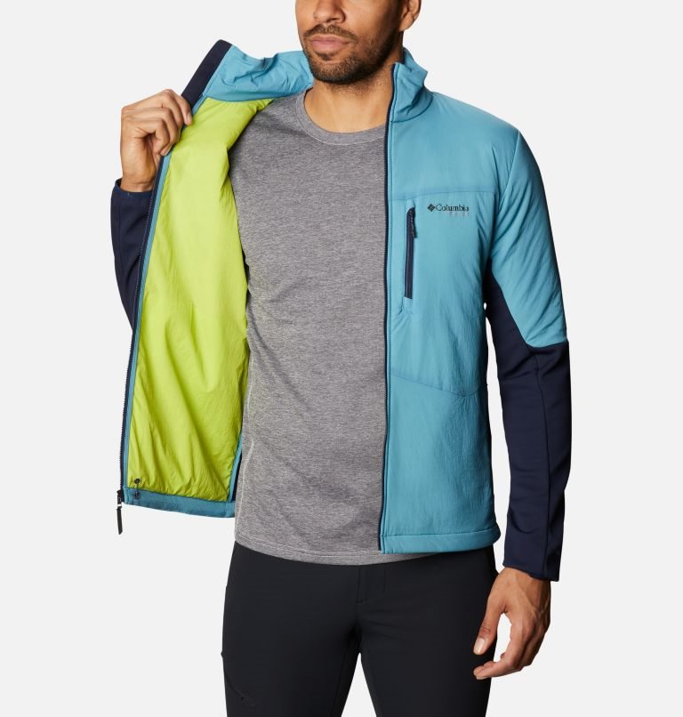 Men's Columbia Peak Pursuit Hybrid Midlayer Jackets Turquoise / Navy | CA-N854A