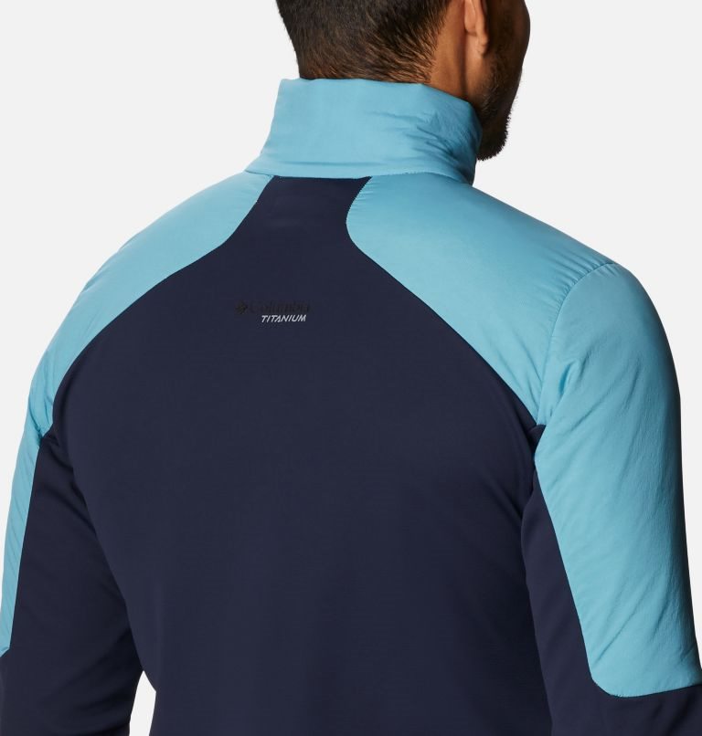 Men's Columbia Peak Pursuit Hybrid Midlayer Jackets Turquoise / Navy | CA-N854A