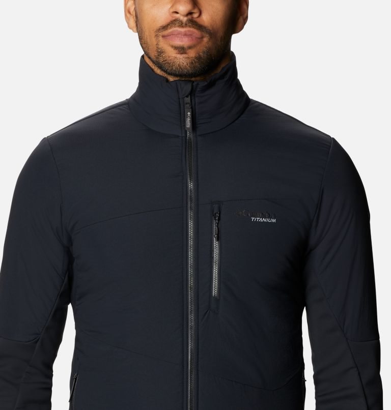 Men's Columbia Peak Pursuit Hybrid Midlayer Jackets Black | CA-Z50LA