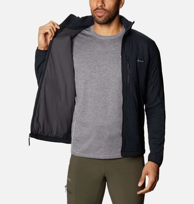 Men's Columbia Peak Pursuit Hybrid Midlayer Jackets Black | CA-Z50LA