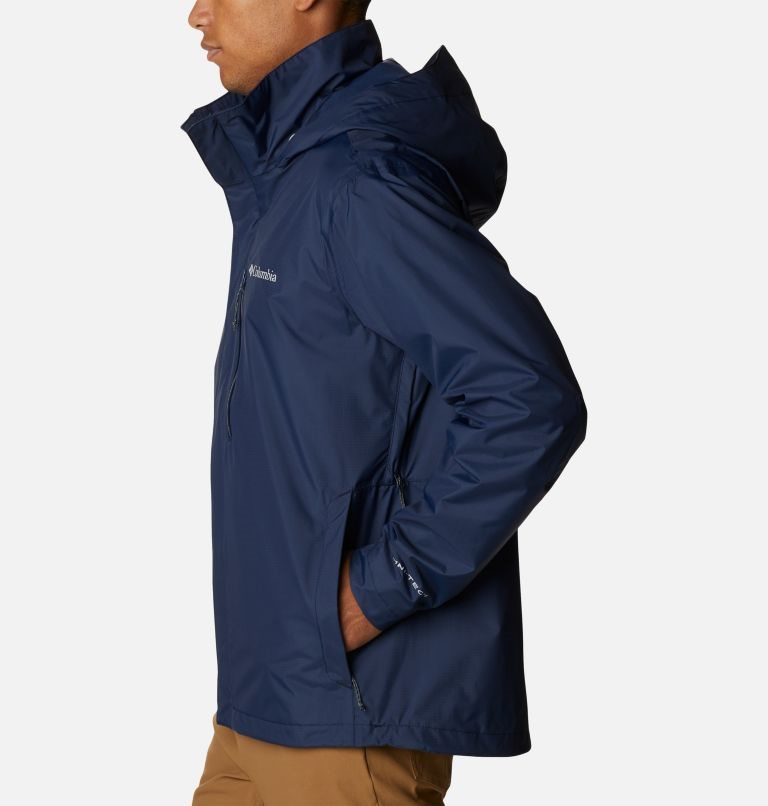 Men's Columbia Peak to Sea Rain Jackets Navy | CA-D4C8L