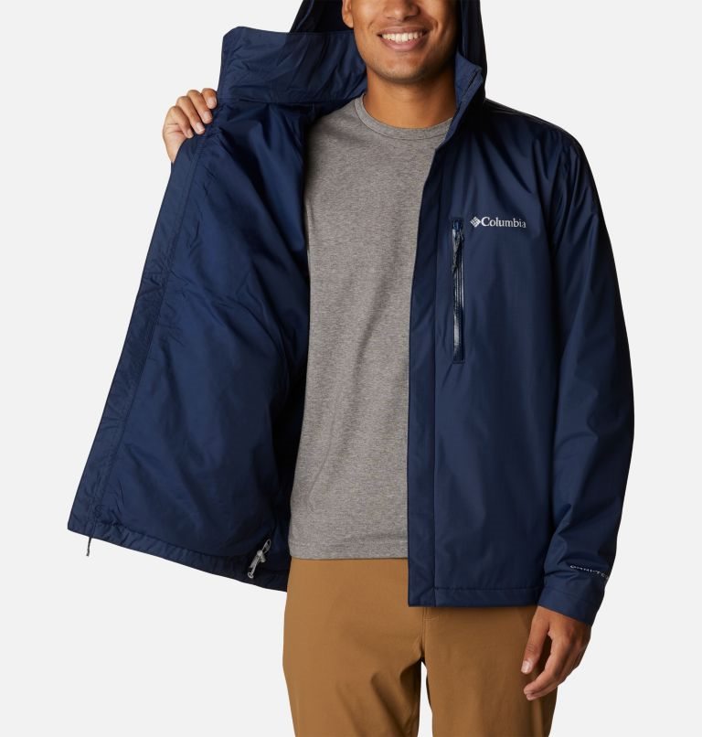 Men's Columbia Peak to Sea Rain Jackets Navy | CA-D4C8L