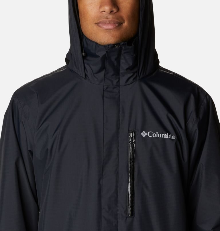 Men's Columbia Peak to Sea Rain Jackets Black | CA-M561C