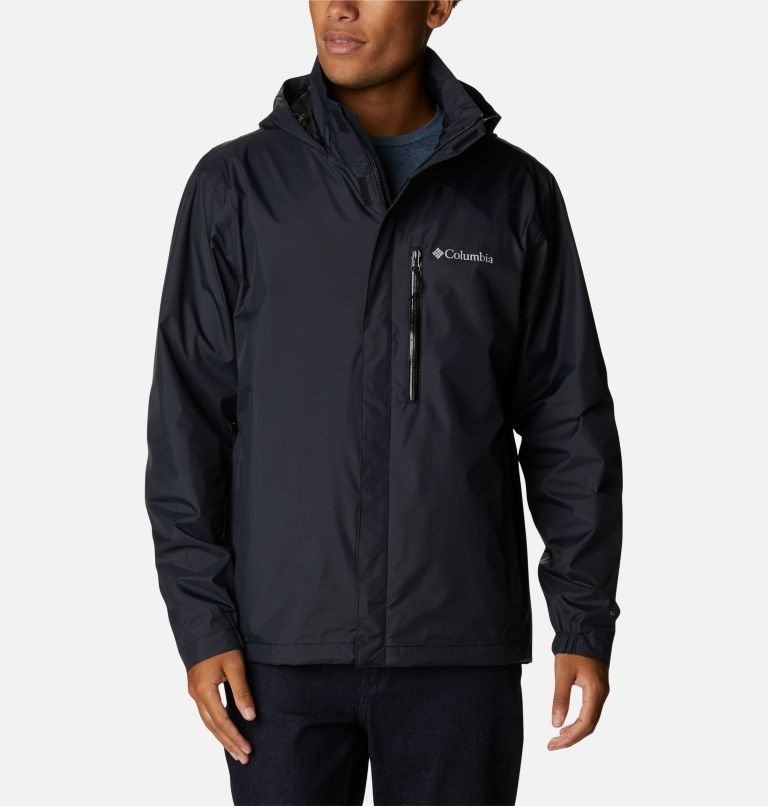 Men\'s Columbia Peak to Sea Rain Jackets Black | CA-M561C