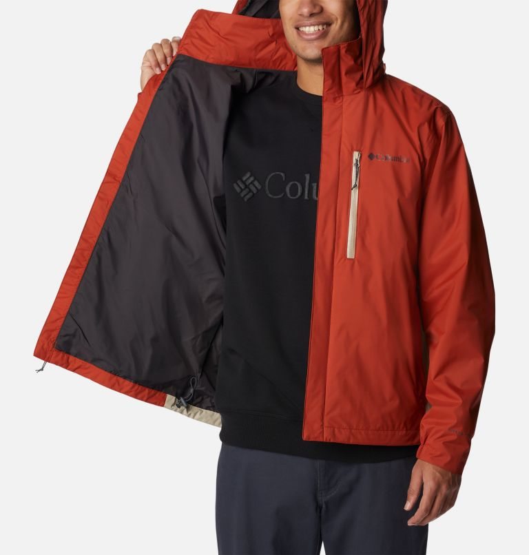 Men's Columbia Peak to Sea Rain Jackets Orange | CA-X03L4