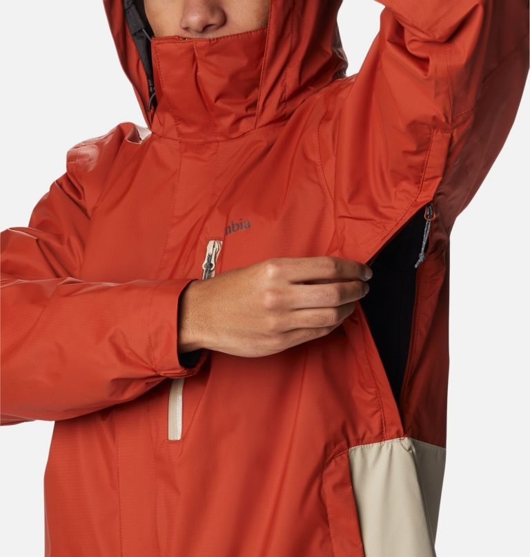 Men's Columbia Peak to Sea Rain Jackets Orange | CA-X03L4