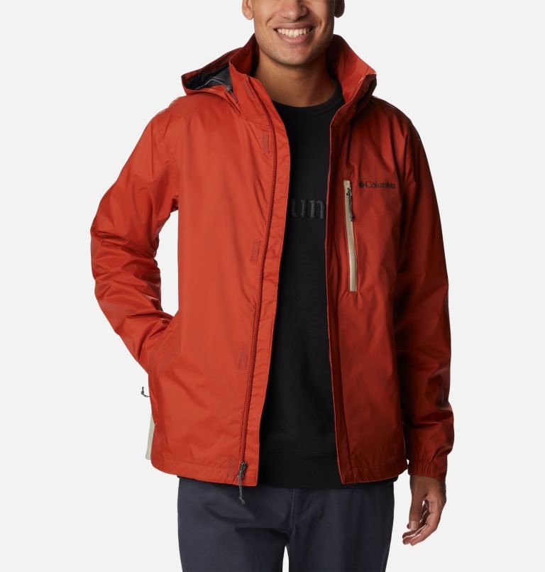 Men's Columbia Peak to Sea Rain Jackets Orange | CA-X03L4