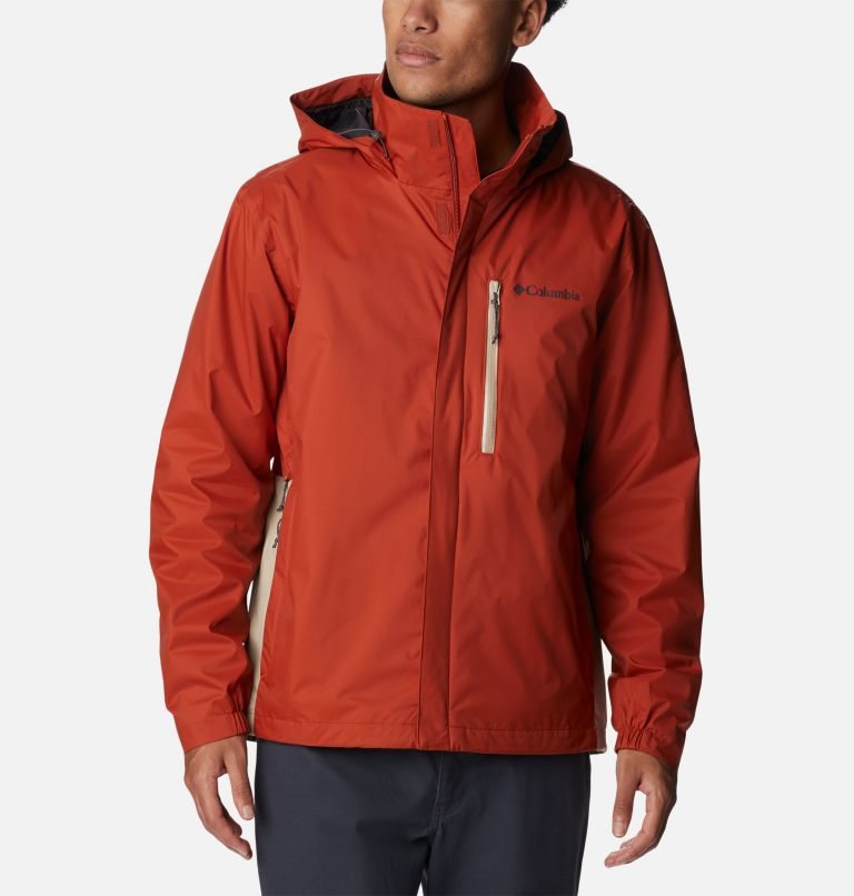 Men\'s Columbia Peak to Sea Rain Jackets Orange | CA-X03L4