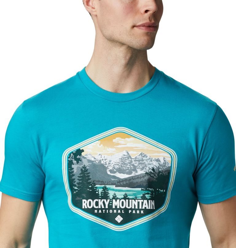 Men's Columbia Pegasus Cotton T Shirts Turquoise | CA-R1A60