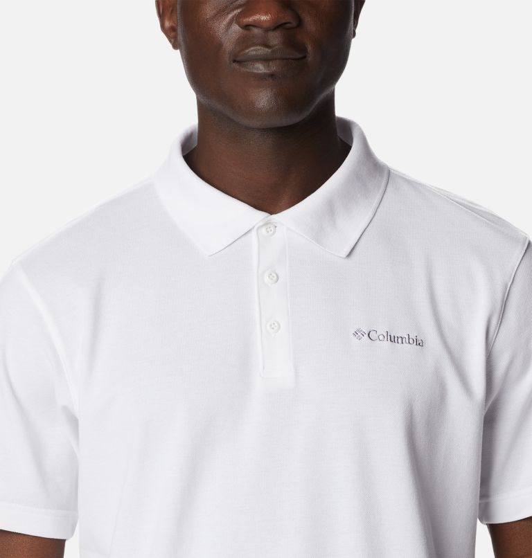 Men's Columbia Pines Terrace Polo Shirts White | CA-S16CA