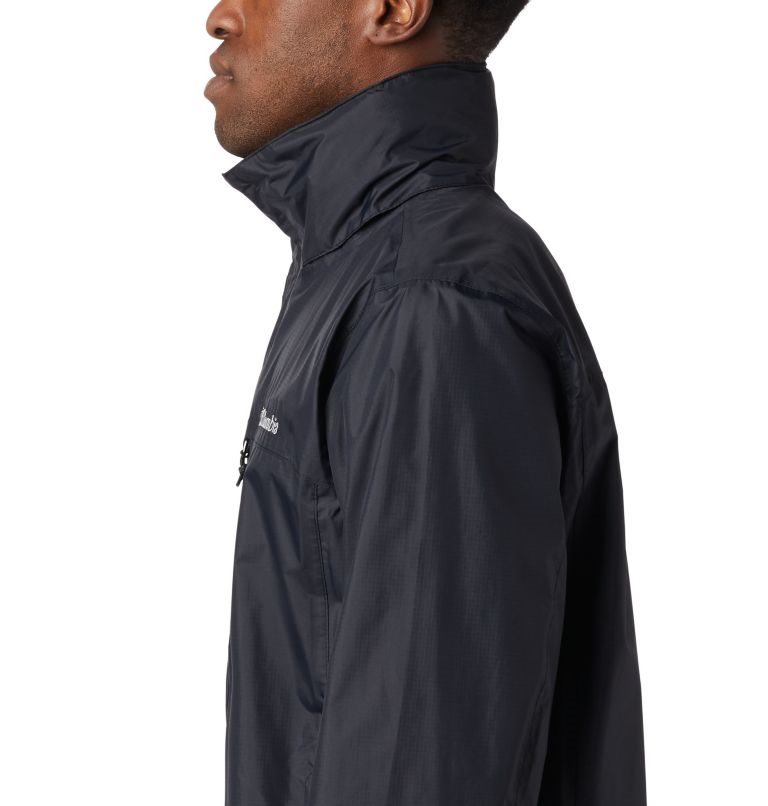 Men's Columbia Pouration Rain Jackets Black | CA-S18CA