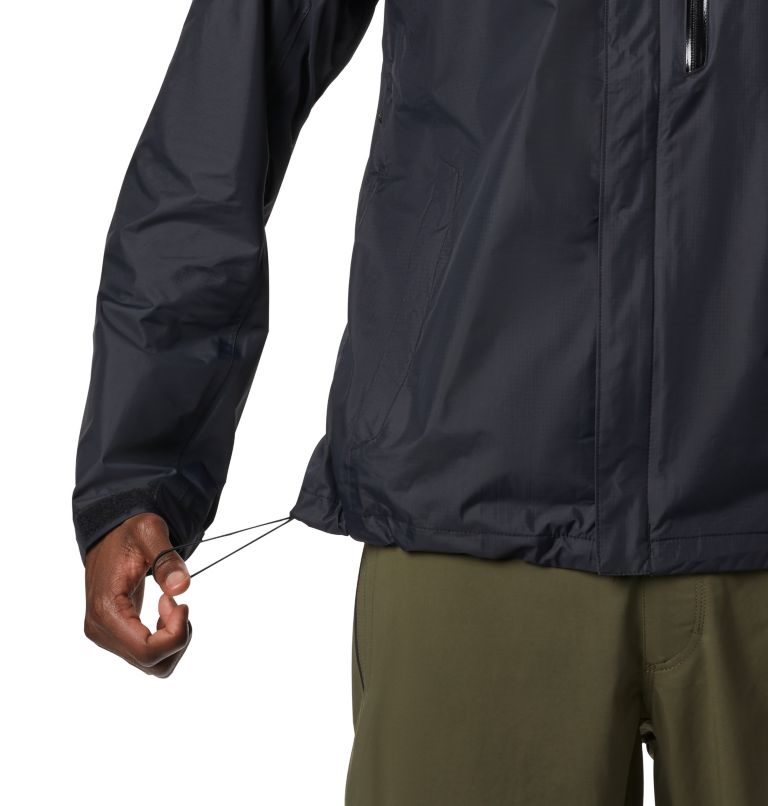 Men's Columbia Pouration Rain Jackets Black | CA-S18CA