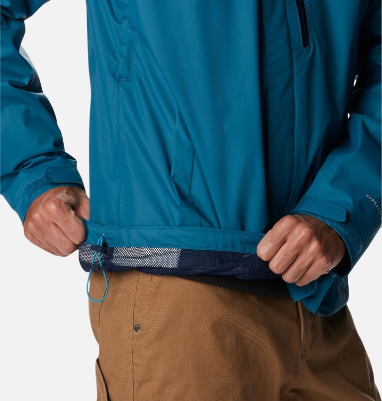 Men's Columbia Pouration Rain Jackets Turquoise | CA-S3408