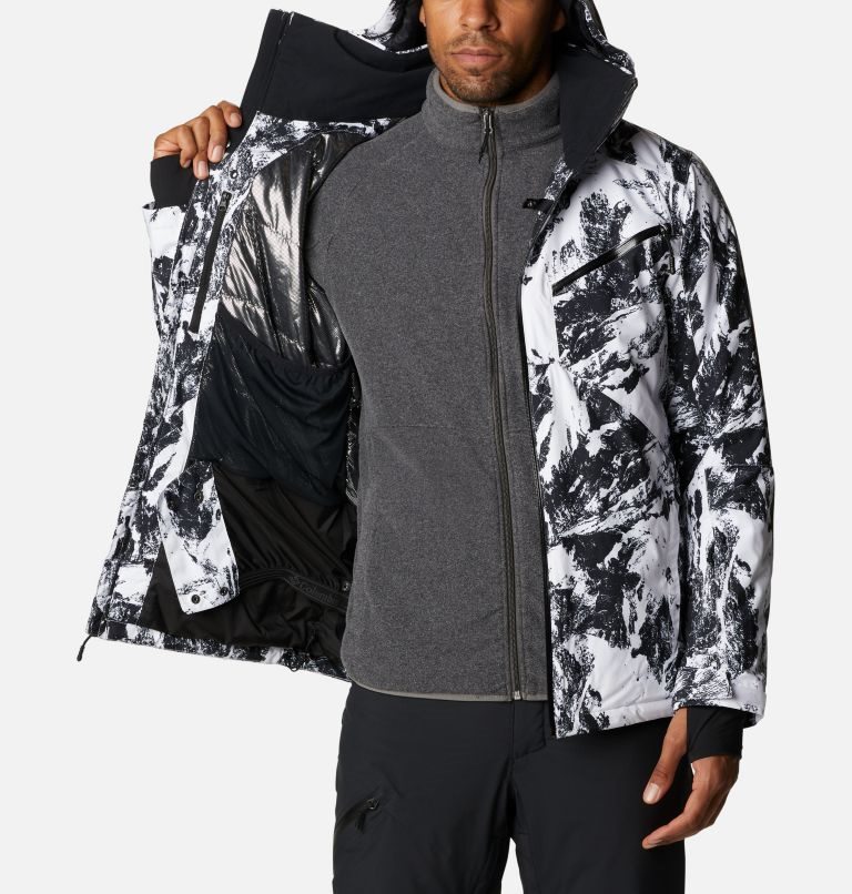 Men's Columbia Powder 8s Ski Insulated Jackets Black / White | CA-ZC518