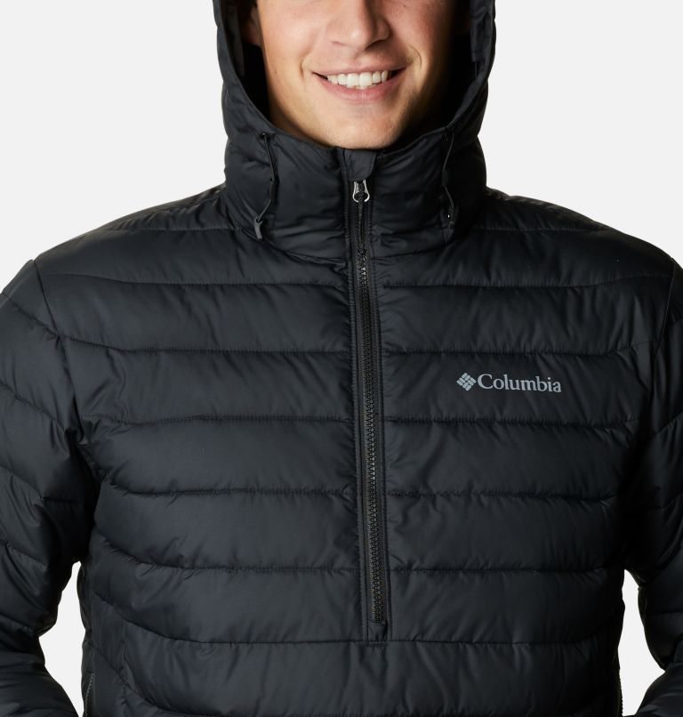 Men's Columbia Powder Lite Anorak Down Jackets Black | CA-Q658L