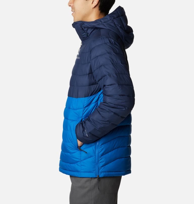 Men's Columbia Powder Lite Anorak Down Jackets Blue | CA-QA61L