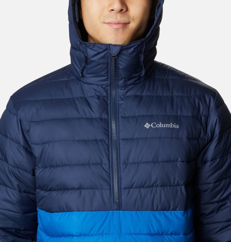 Men's Columbia Powder Lite Anorak Down Jackets Blue | CA-QA61L