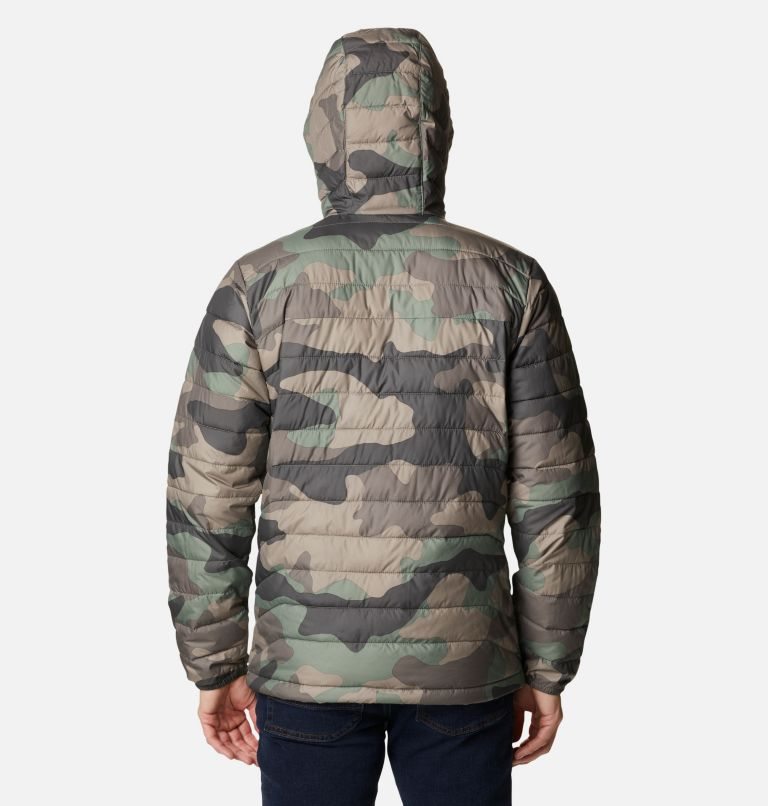 Men's Columbia Powder Lite Hooded Insulated Jackets Camo | CA-KLCA6