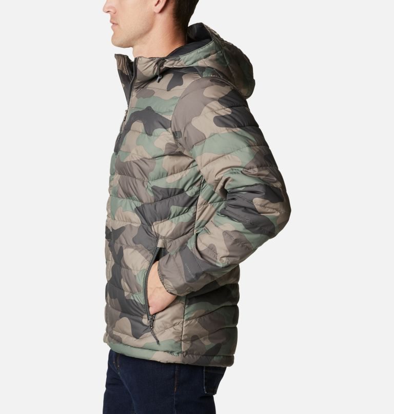 Men's Columbia Powder Lite Hooded Insulated Jackets Camo | CA-KLCA6