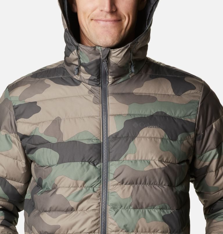 Men's Columbia Powder Lite Hooded Insulated Jackets Camo | CA-KLCA6