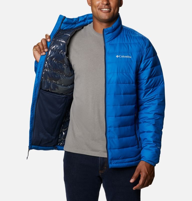 Men's Columbia Powder Lite Insulated Jackets Blue | CA-C4318