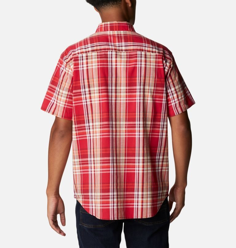 Men's Columbia Rapid Rivers II Short Sleeve Shirts Red | CA-MLC30