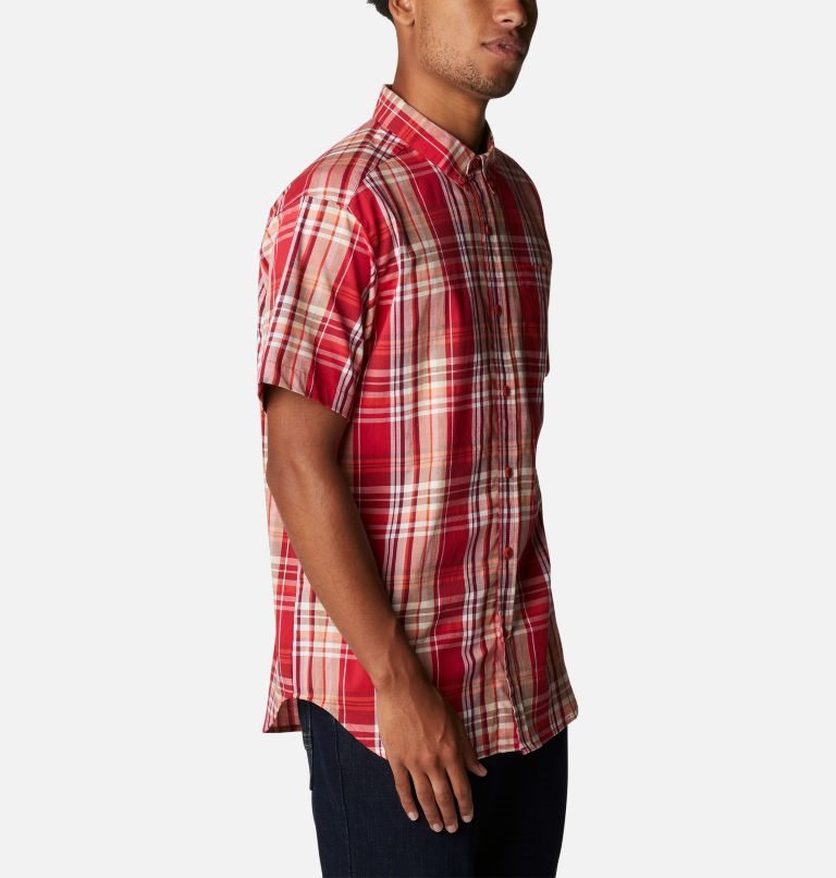 Men's Columbia Rapid Rivers II Short Sleeve Shirts Red | CA-MLC30