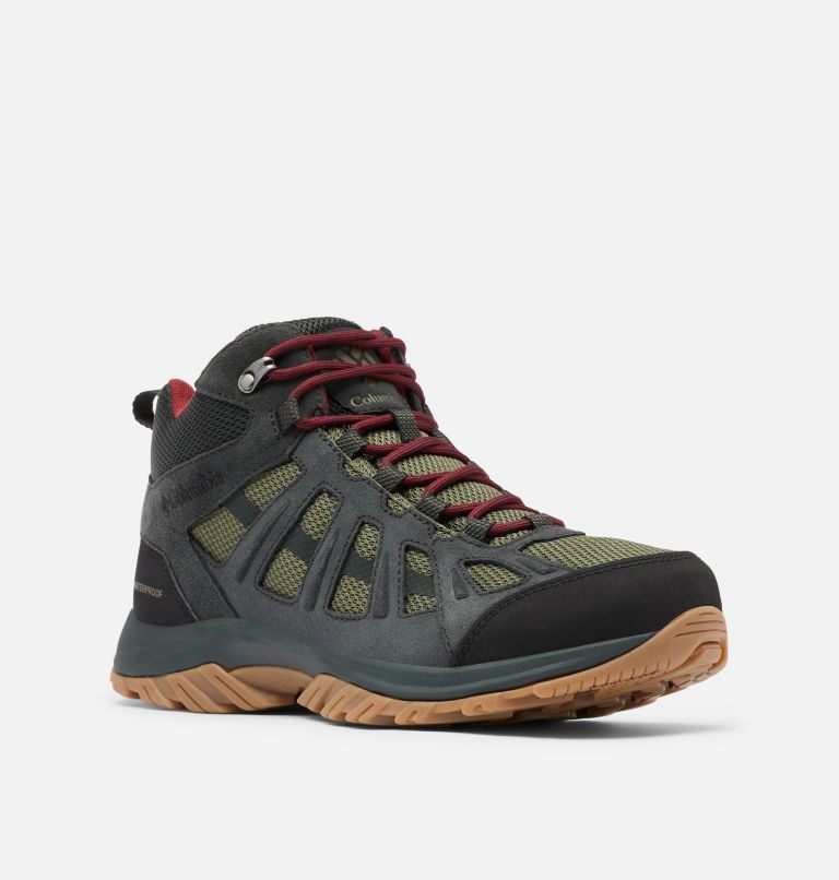 Men's Columbia Redmond III Mid Waterproof Hiking Boots Olive / Black | CA-Y5863