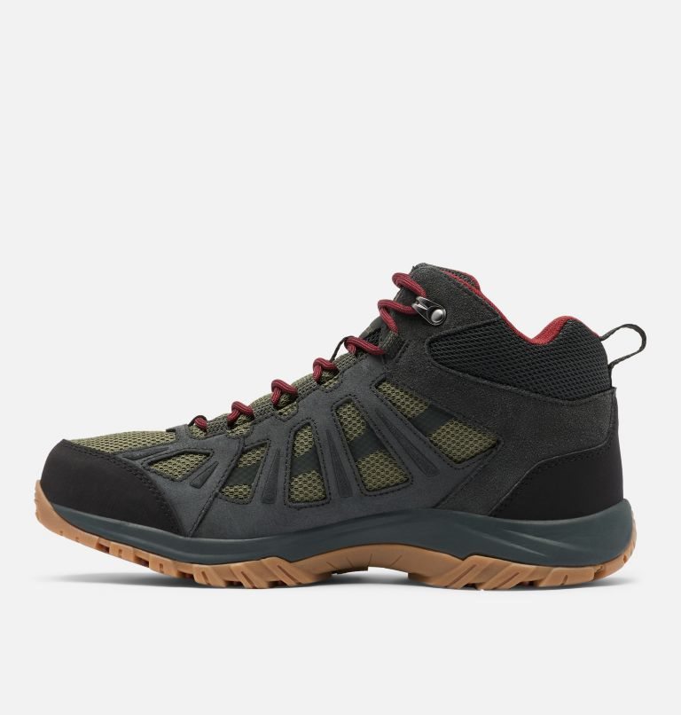 Men's Columbia Redmond III Mid Waterproof Hiking Boots Olive / Black | CA-Y5863