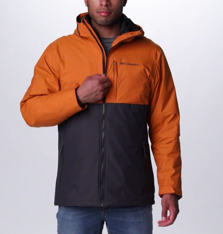 Men's Columbia Ridge Gates Interchange Jackets Orange / Black | CA-ML140