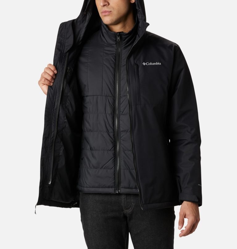 Men's Columbia Ridge Gates Interchange Jackets Black | CA-ZC18A