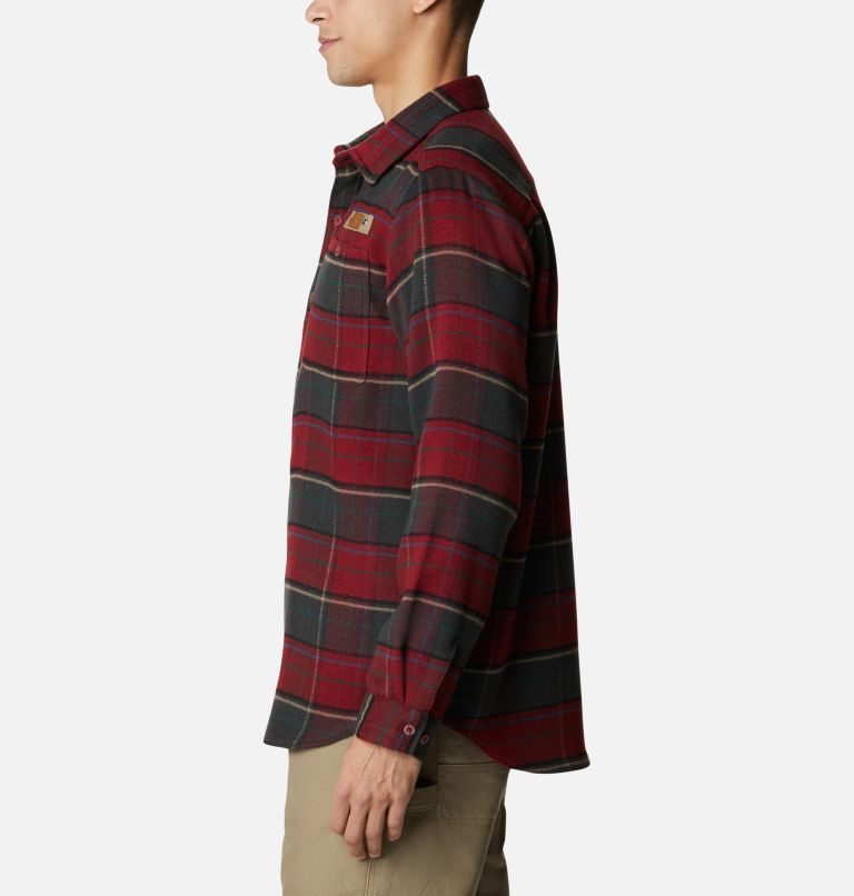 Men's Columbia Roughtail Field Heavyweight Flannel Shirts Red | CA-XACL0