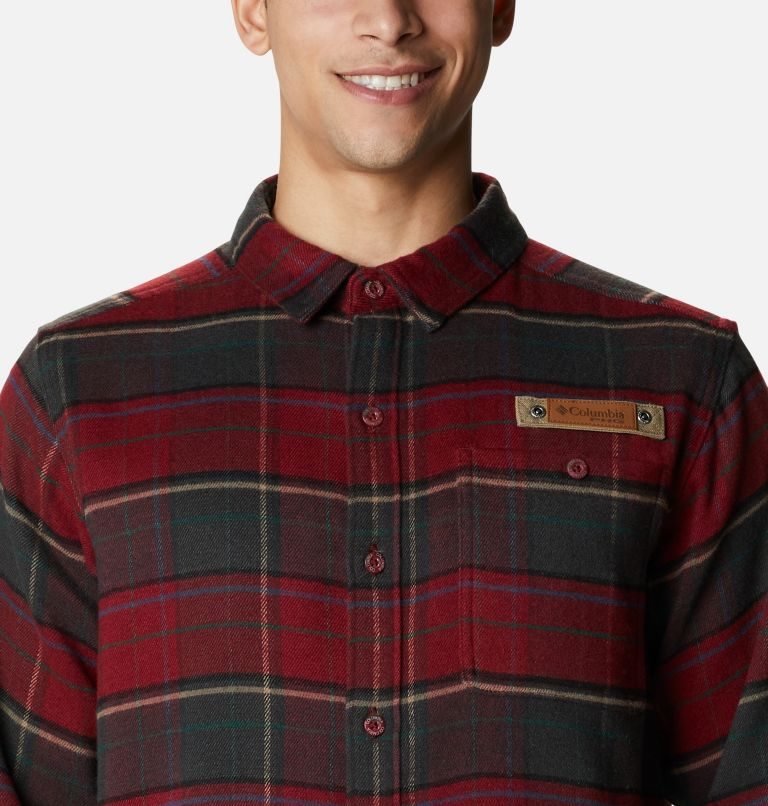 Men's Columbia Roughtail Field Heavyweight Flannel Shirts Red | CA-XACL0