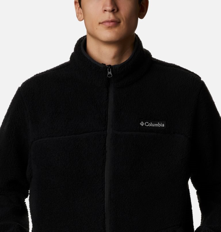 Men's Columbia Rugged Ridge II Sherpa Full Zip Fleece Jackets Black | CA-V3L68