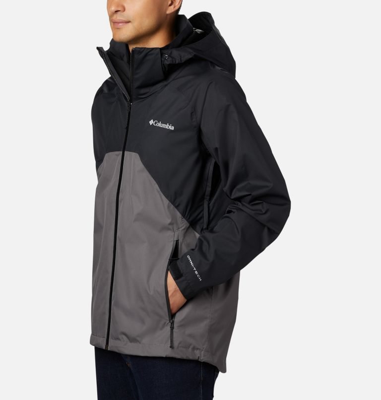 Men's Columbia Scape Rain Jackets Black / Grey | CA-N43L6